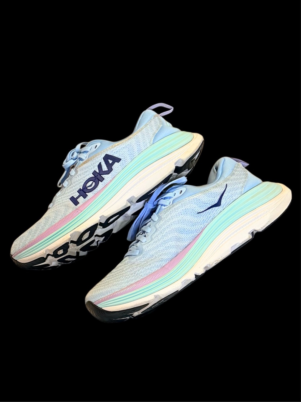 Hoka Gaviota 5 Airy Blue Running Shoes Size 7 - Picture 2 of 15